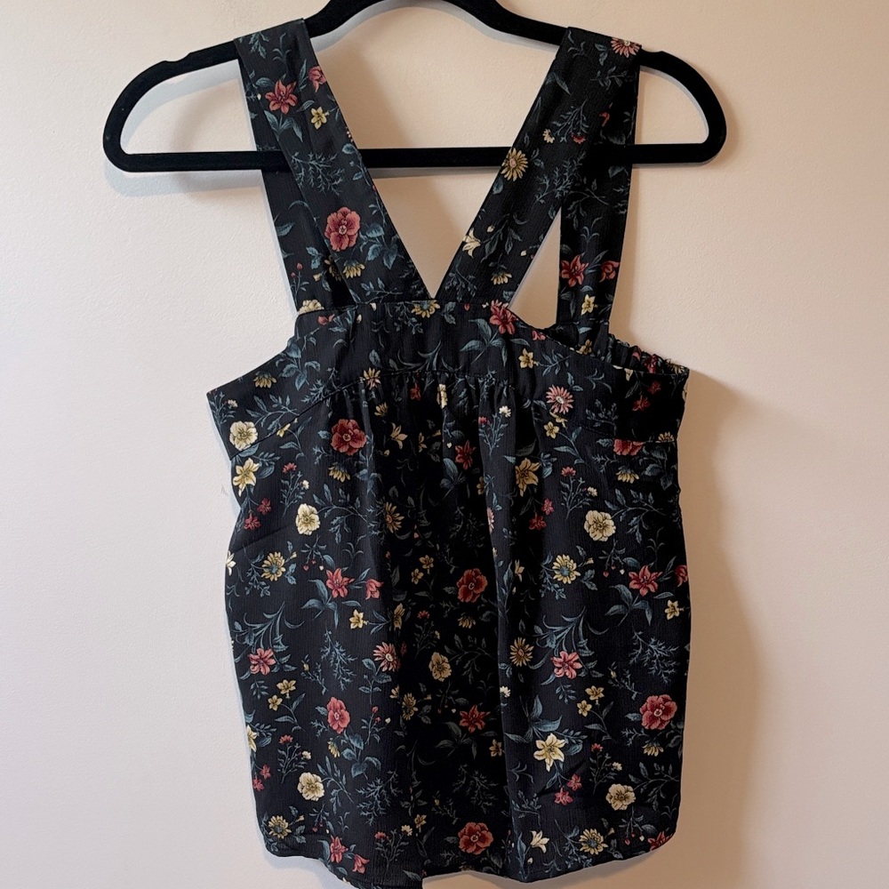 Mine Black Floral Tank Top